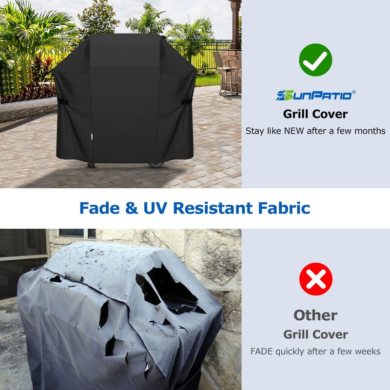 SunPatio BBQ Grill Cover 52 Inch, Outdoor Durable Waterproof Gas Barbecue Cover, Compatible for Weber Spirit 200 and 300 Series, Charbroil and Kenmore Grills, Compared to Weber 7106, 52" x 26" x 43"H - Image 2